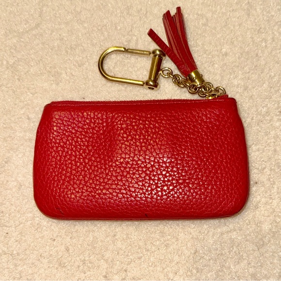 Authentic Gucci red leather change coin purse wallet keychain - Picture 5 of 5
